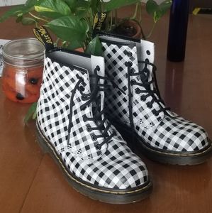 RARE Dr. Martens 1460 Black and White Gingham